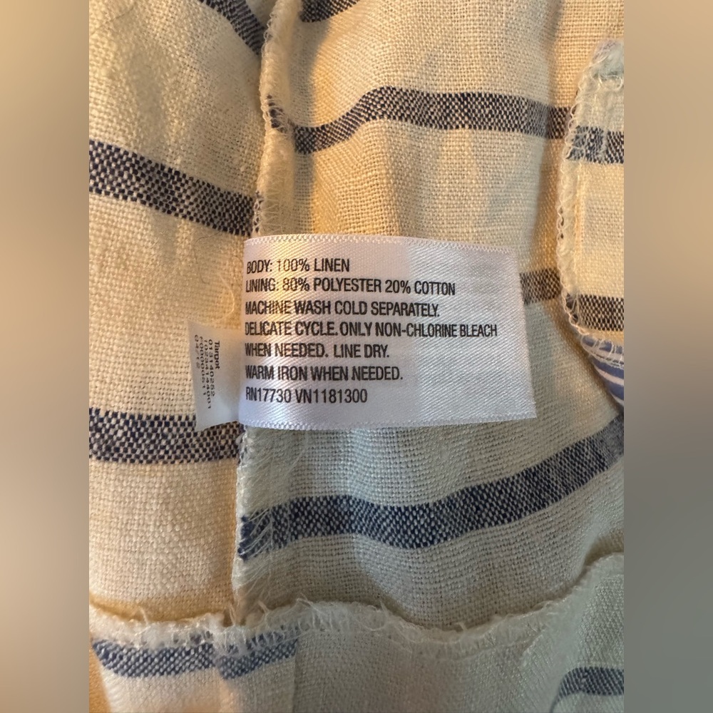 Merona Cream and Grey Linen stripped jacket size xl NWOT - Picture 9 of 10
